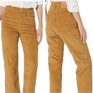 Levi’s NEW Corduroy Straight Leg Zip Mid Rise Pockets Pants Jeans Neutral Tan 31